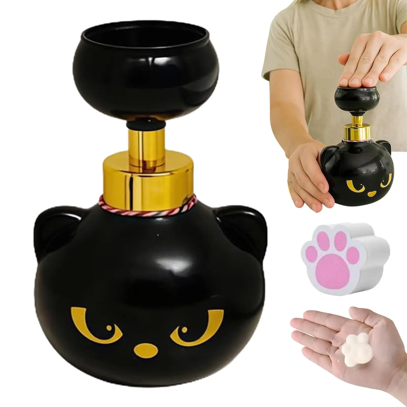 1 Stück Katzenpfoten-Seifenspender – Katzenpfotenabdruck-Seife, nachfüllbar, leer, Katzenpfotenabdruck, Schaumseifen, Pumpflasche für Badezimmer, Küche