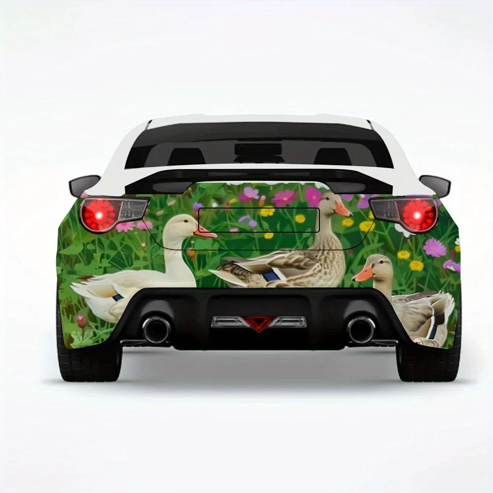 

Утки в лугах, автомобильная наклейка, виниловая наклейка на заднюю часть автомобиля, водонепроницаемые самоклеящиеся виниловые наклейки для хвоста и бампера автомобиля, декор