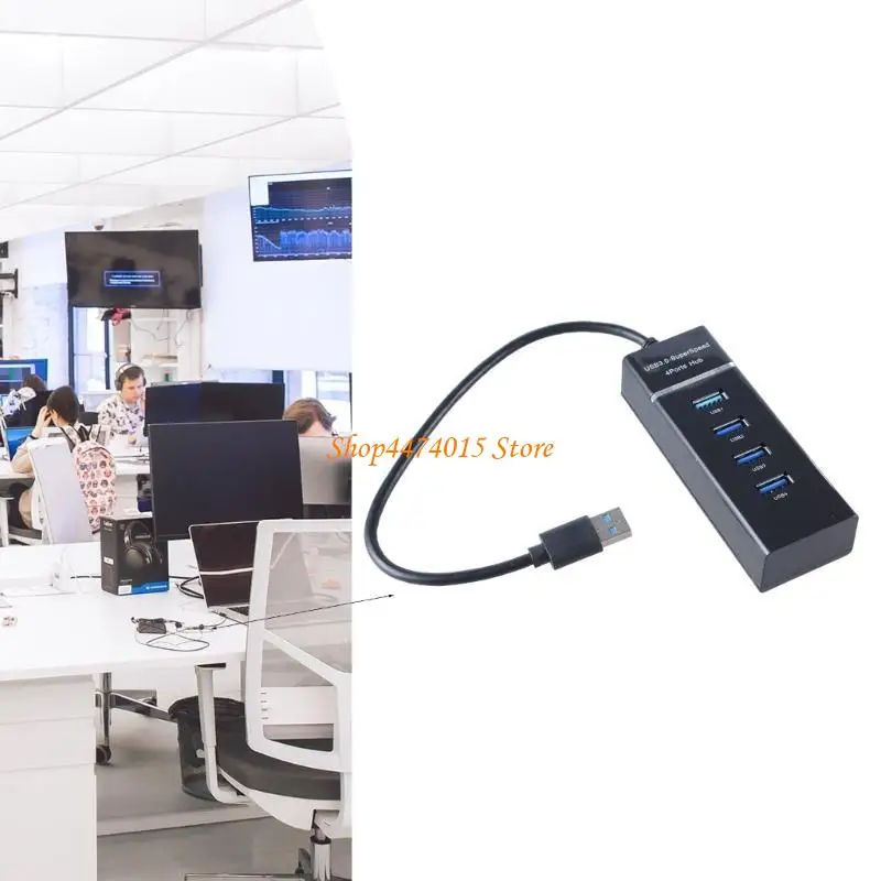 K1AA High Speed 4Port USB Hub Multi Splitter Expansion Desktop PC Laptop Adapter