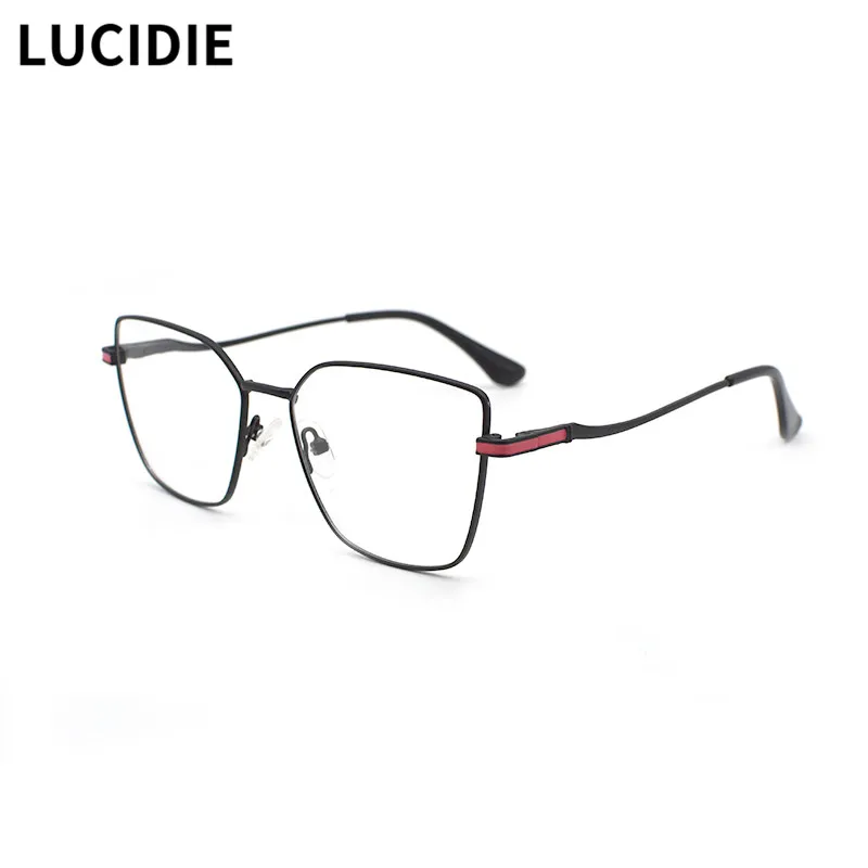 

LUCIDIE Cat Eye New Super Light Metal Alloy Eyeglasses Women Men Retro Myopia Optics Prescription Glasses Frame Lady YC33055