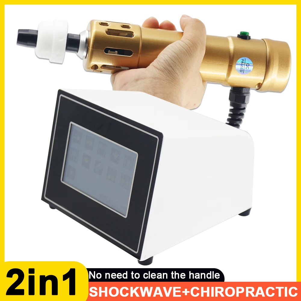 

New Shockwave Therapy Machine Relieve Shoulder Back Pain Shock Wave Physiotherapy Massager 2 in1 Chiropractic Adjusting Tool