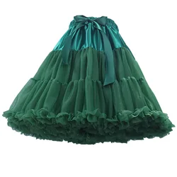 Women's Tulle Petticoats Elastic Waist Chiffon Petticoat Crinoline Layered Ballet Wedding Party Dress Tutu Costume Underskirt