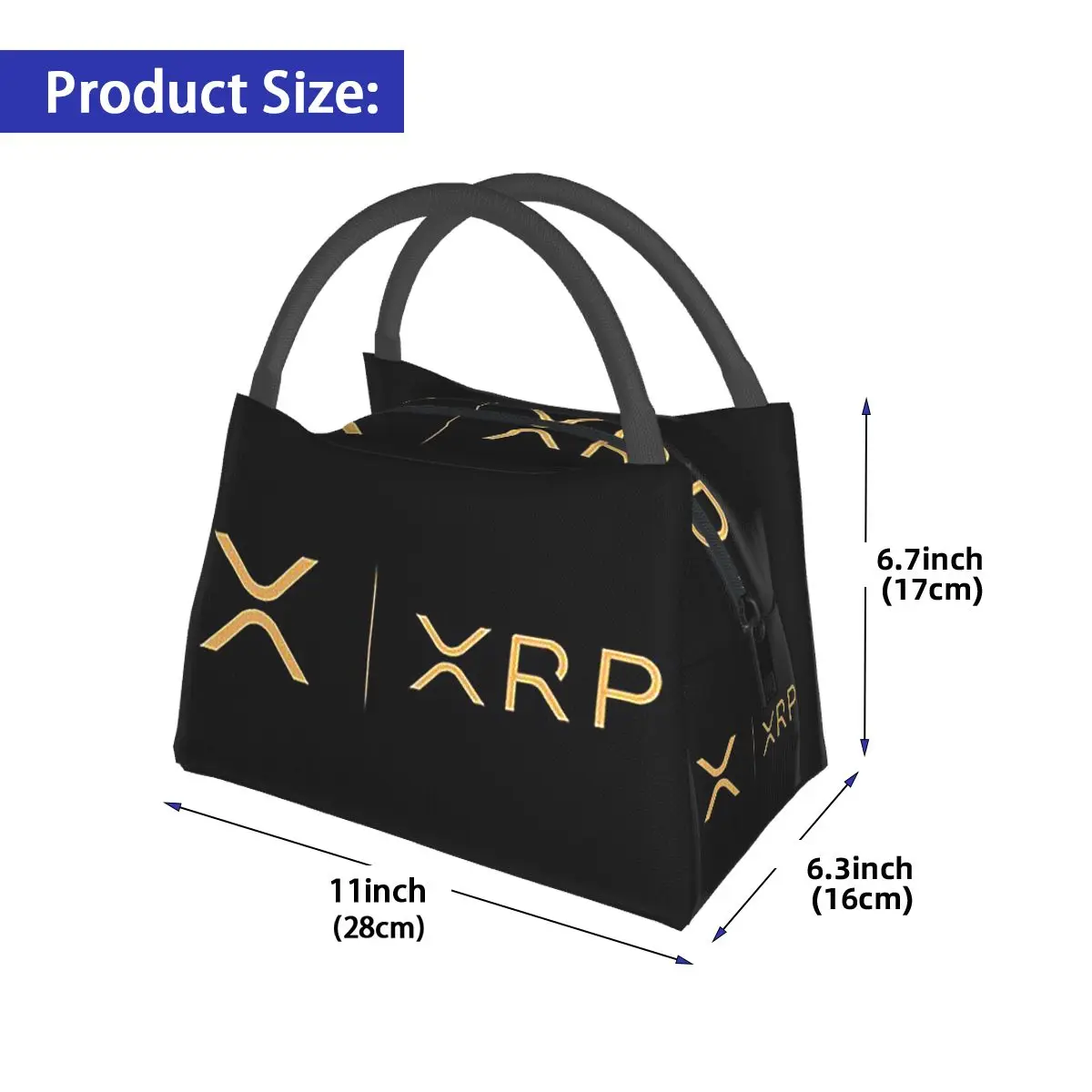 XRP Cryptocurrency XRP Insulated Lunch Bag for Women Kids Portable Food Boxes Thermal Lunch Box Tote