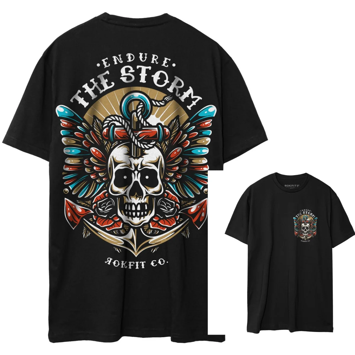 'Endure The Storm' - Cross Training, Active Wear Fitness T-Shirt By RokFit Graphic Cotton T-shirt Unisex Style