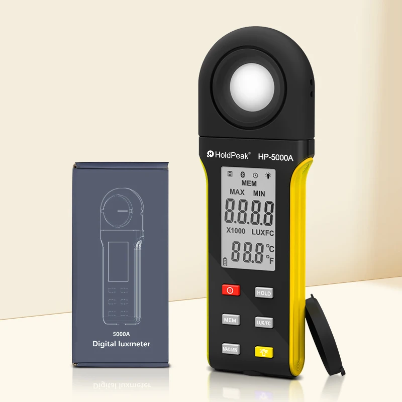 Holdpeak-luxmeter de Alto Desempenho Versátil Preciso e Recurso Rico para Medição e Análise de Luz Profissional Hp5000a