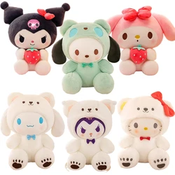 Sanrio-juguetes de Anime Kuromid Kawaii Mymelody Cinnamorol, animales de peluche suaves, muñeco de peluche, almohada, regalo de Navidad, decoración, 25Cm