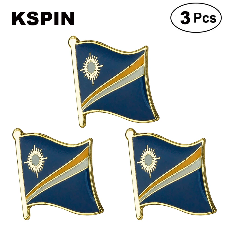 3pcs a lot Marshall Flag Lapel Pins Badges Brooches