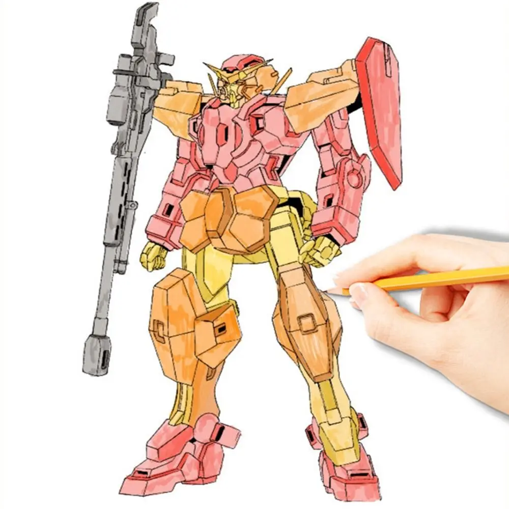 Hero Characters Hand Painted Tutorial Book Battleship Spacecraft Art Tracing Sketch Practicing Mech Warrior Drawing Book School