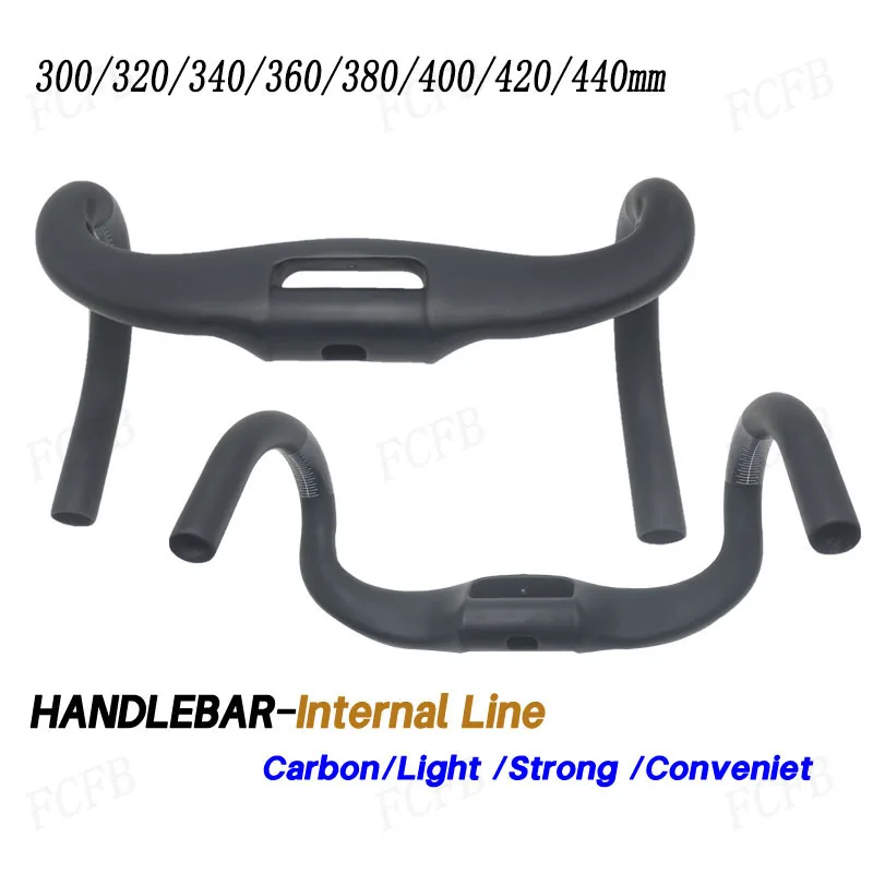 

T1000 Bike Carbon Road Internal Handlebar 300/320/340/360/380/400/420/440mm Routing Road Bicycle Handle Bar Bicycle frameParts