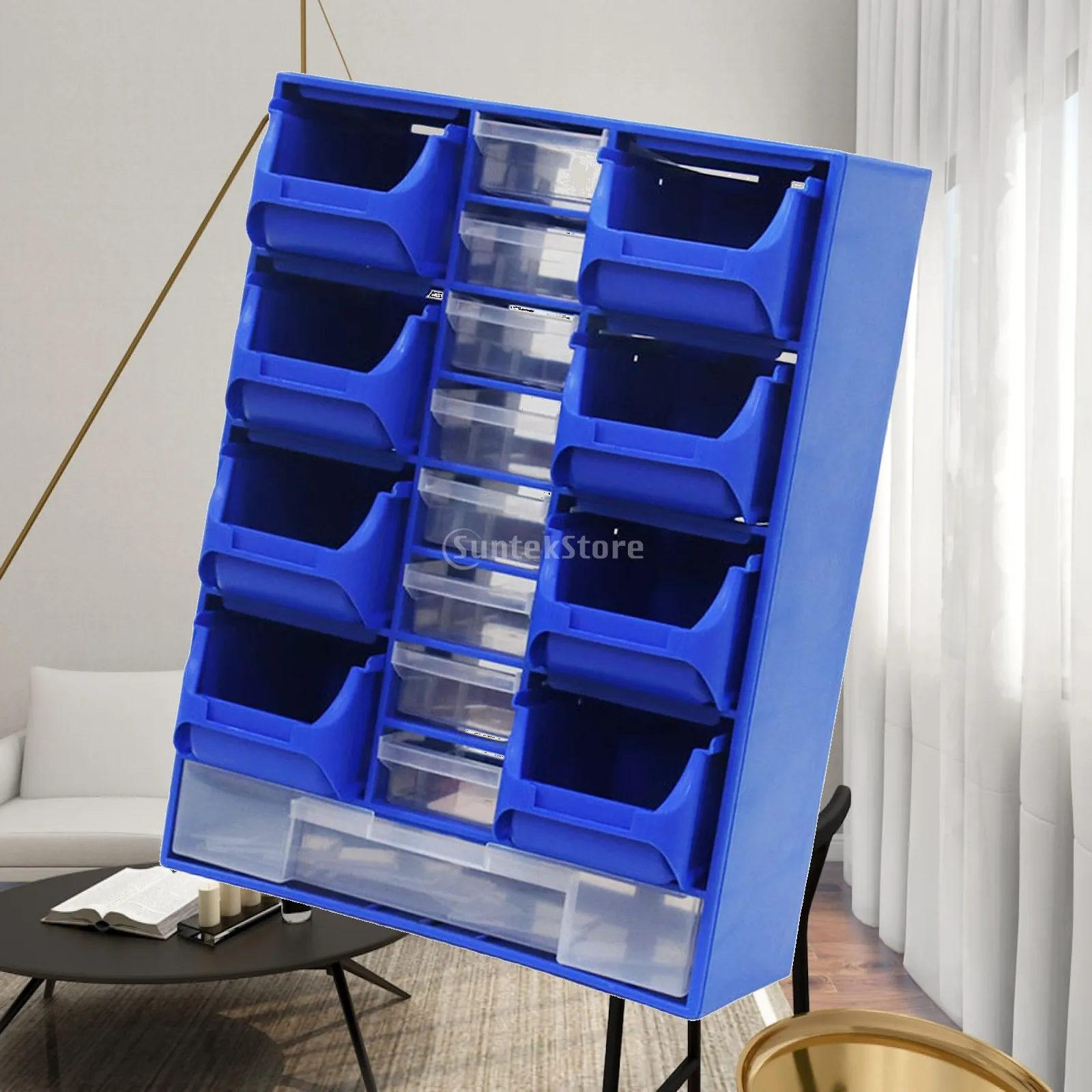 Multifunctional ABS Hardware Organizer Box with Removable Drawers for Screws Nails Bolts Hand Tools Wall Mountable Storage