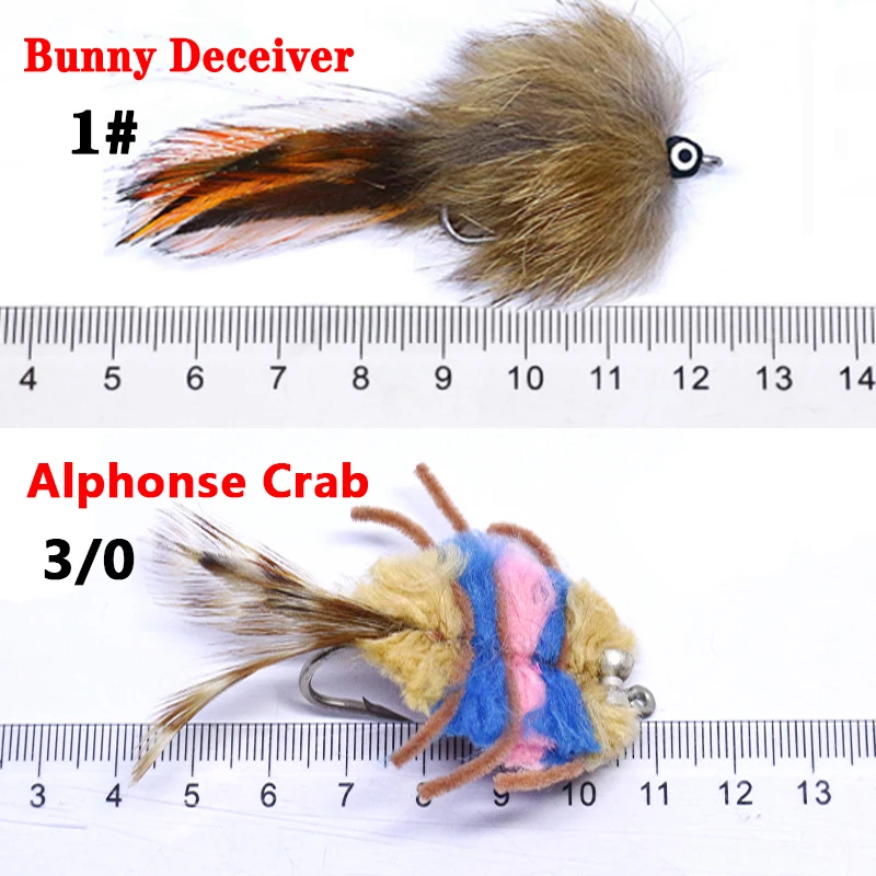 Persuader 2pcs boxed 2#-2/0 baitfish&crayfish style saltwater streamer flies seabass bonefish fly fishing artificial lure baits