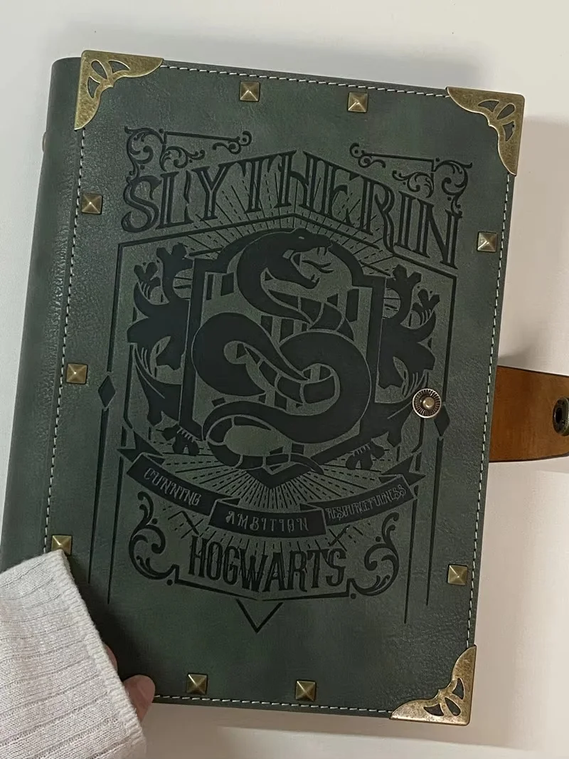 Harry Potter A5 Notebook Hogwarts Loose-Leaf Vintage Kraft Notepad Gryffindor Slytherin Ravenclaw Hufflepuff Document Book Gift