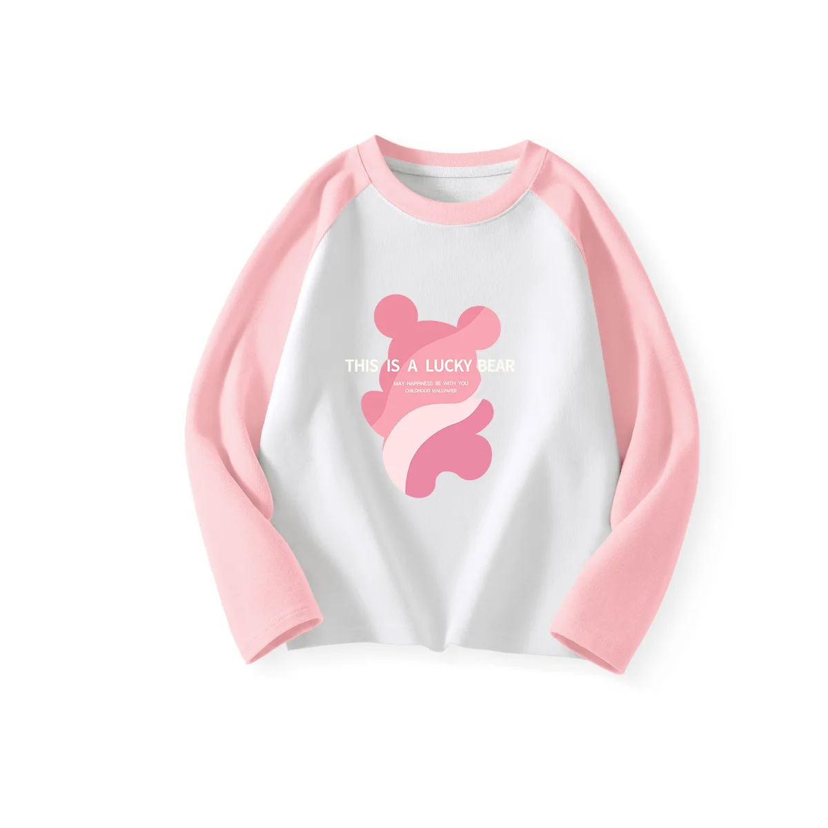 Liuyu-Camisa de Bottoming de algodão infantil, design de urso, blusa de manga comprida, costurada com ombro, meninos e meninas, outono