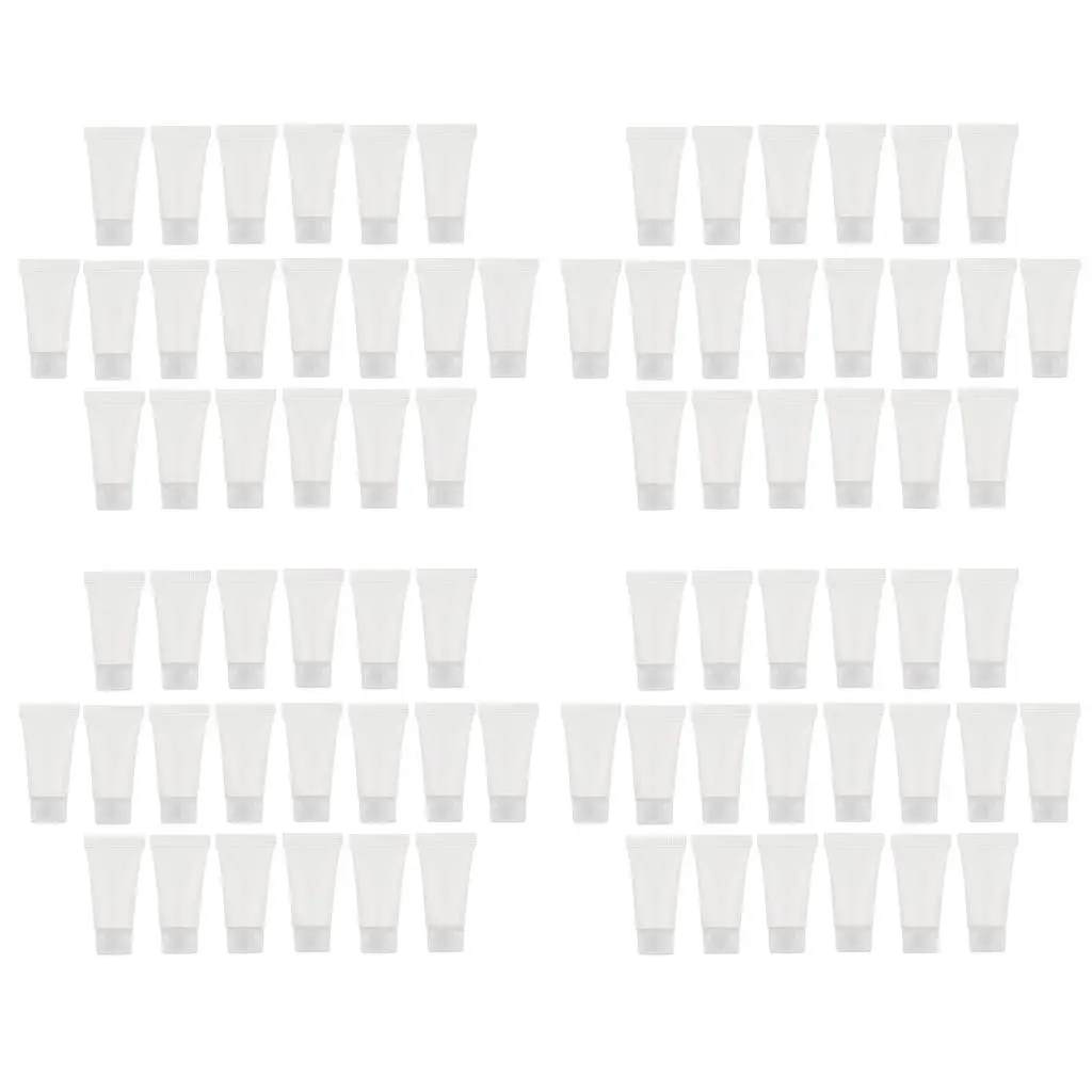 

80 Pieces Mini Plastic Screw Cap Hand Cream Squeeze Tubes Sample Bottles