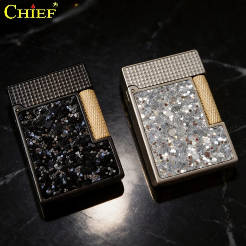 2026 CHIEF Integrated Fuel Tank Kerosine Lighter Side Pulley Ignition High End Serpentine Fuel Oil Lighters Smoking Men's Gifts