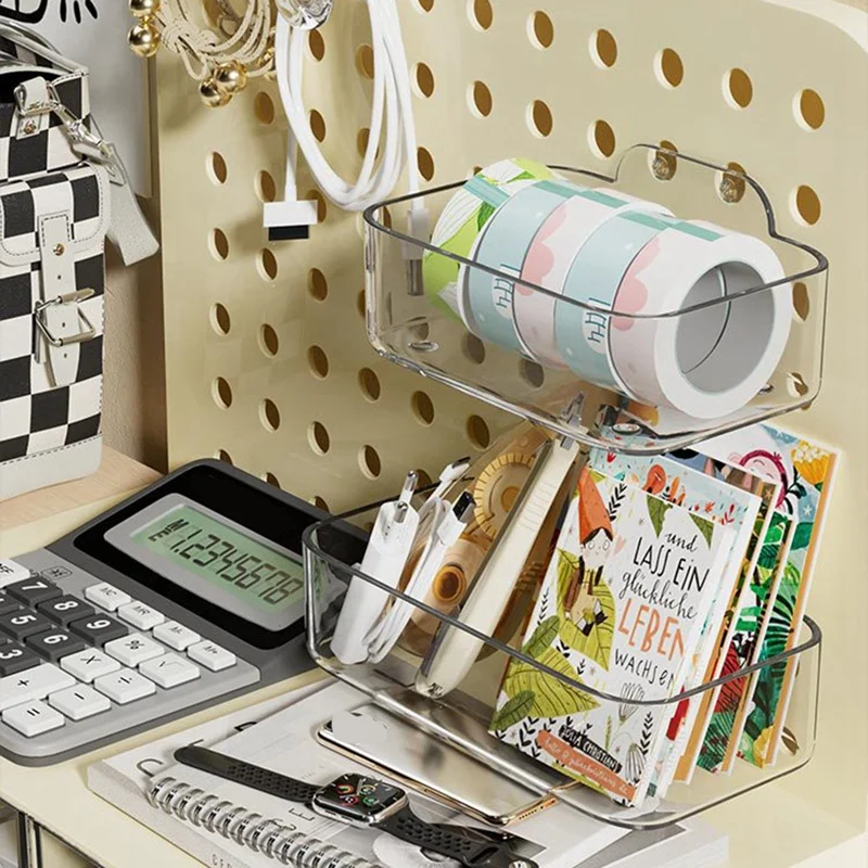 Abwr-kait jenis laci papan lubang, kartu kecil berdiri tampilan Desktop kotak penyimpanan idola meja penyimpanan organisasi alat tulis