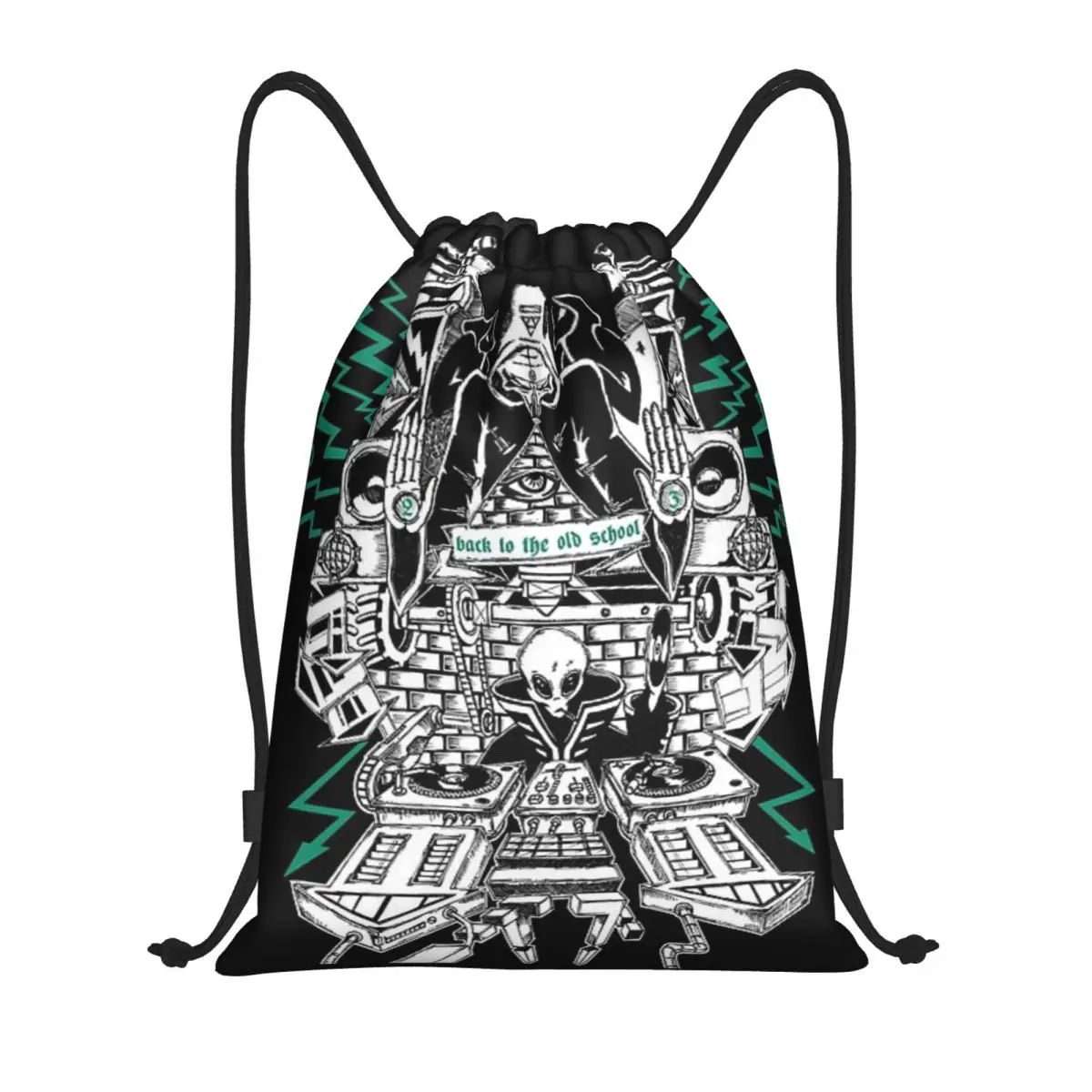 

Back To The Old School Drawstring Back Pack Bag Travel Storage Package Teenagers Beach Tote Bag School Sport Shoe Bag Portable