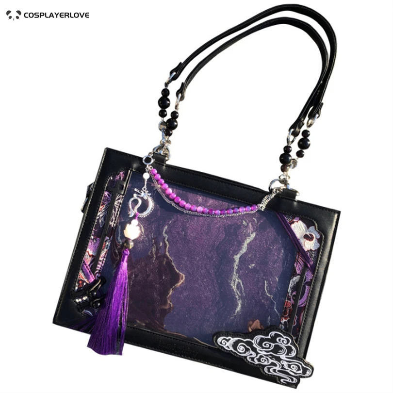 2026 Lolita Original Comic Con Itabag Student Shoulder Bag Women Square Leather PVC Transparent Ladies Large Capacity Handbag