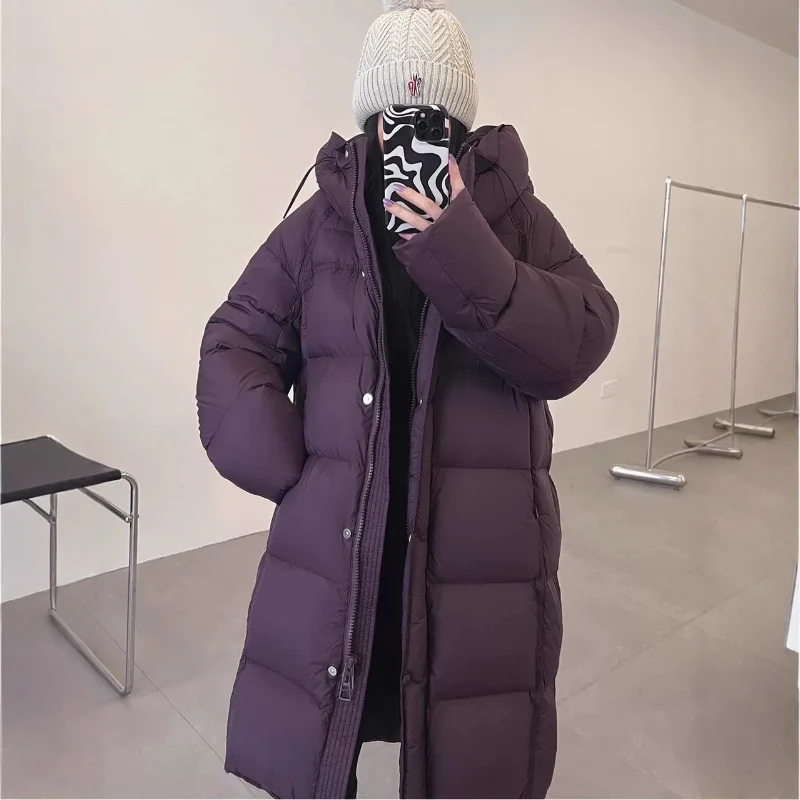 Piumino da donna 2025 Autunno/Inverno Nuovo stile di media lunghezza dimagrante opaco Cappotto ispessito versatile alla moda