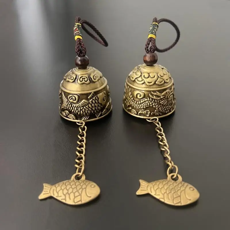 Vintage-Schlüsselanhänger aus Messing, Glocke aus reinem Kupfer, Auto-Schlüsselanhänger, kleiner Anhänger für Männer und Frauen – Detail 7