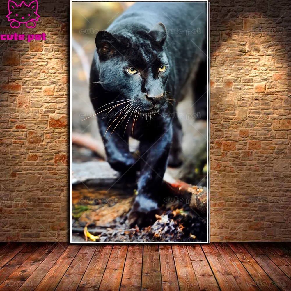 

DIY Diamond Painting Panther animal 5d puzzle Diamond Art Embroidery New Arrival Mosaic Handmade rhinestone pictures large Decor