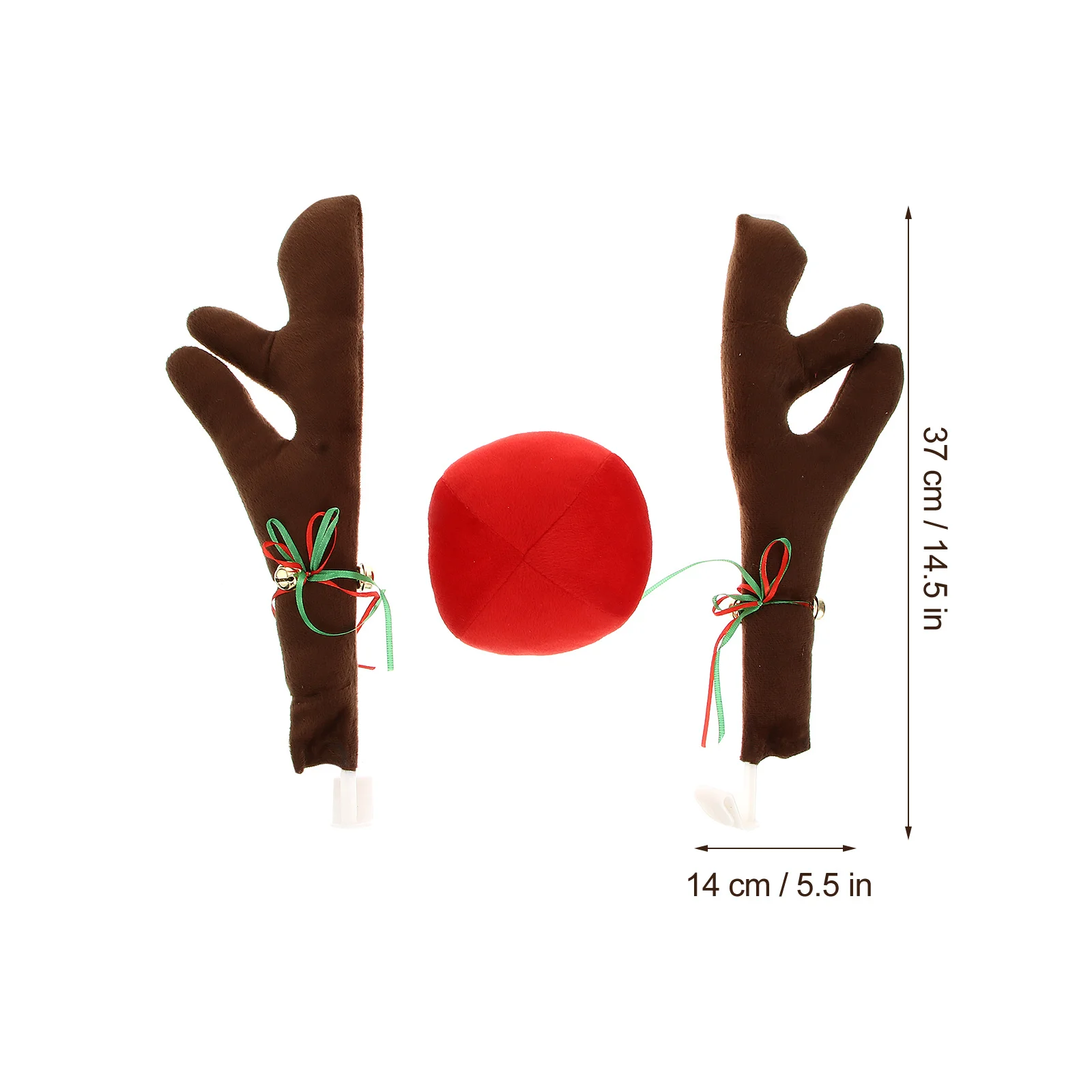 2 مجموعة عيد الميلاد قرون السيارة ديكور مادة الفانيلا قسط دائم مقاومة للاهتراء سهلة التركيب لا توجد أدوات عطلة السيارات #4