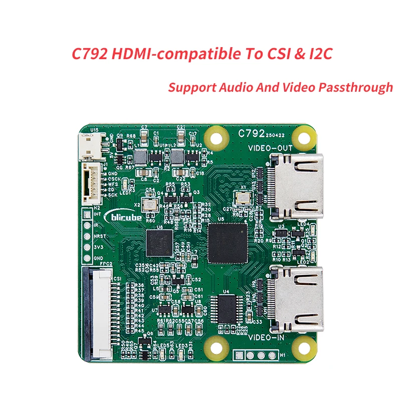 

C792 HDMI-compatible To CSI & I2C Module Bridge Adapter Board Support Audio And Video Passthrough For Raspberry Pi5