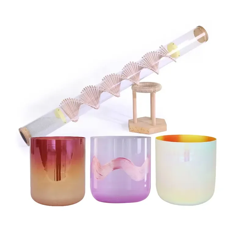 New Design 2025 Crystal Healing Kit for Singing Bowl and Rain Stick Kit 432 Hz