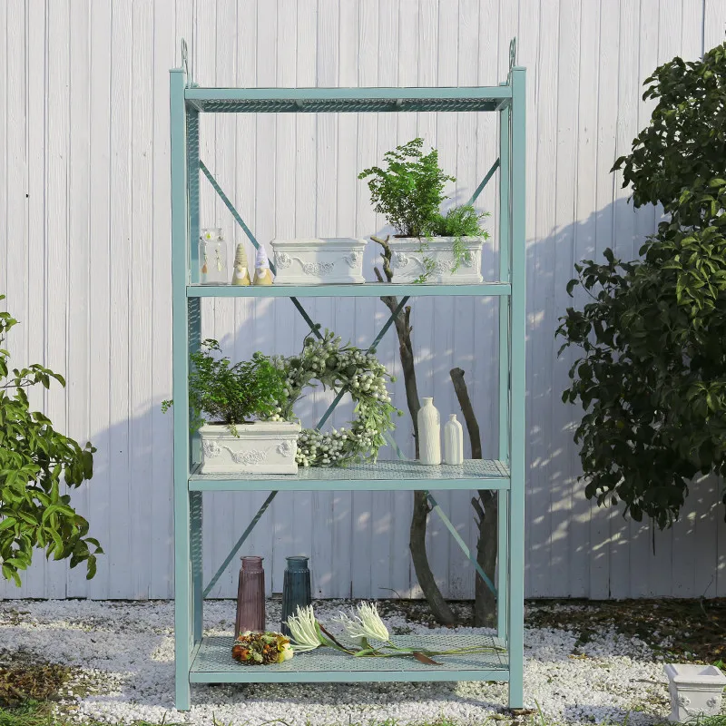 iron large flower stand high spacing shelf shelf storage rack display stand four-layer frame vertical frame baffle shelf