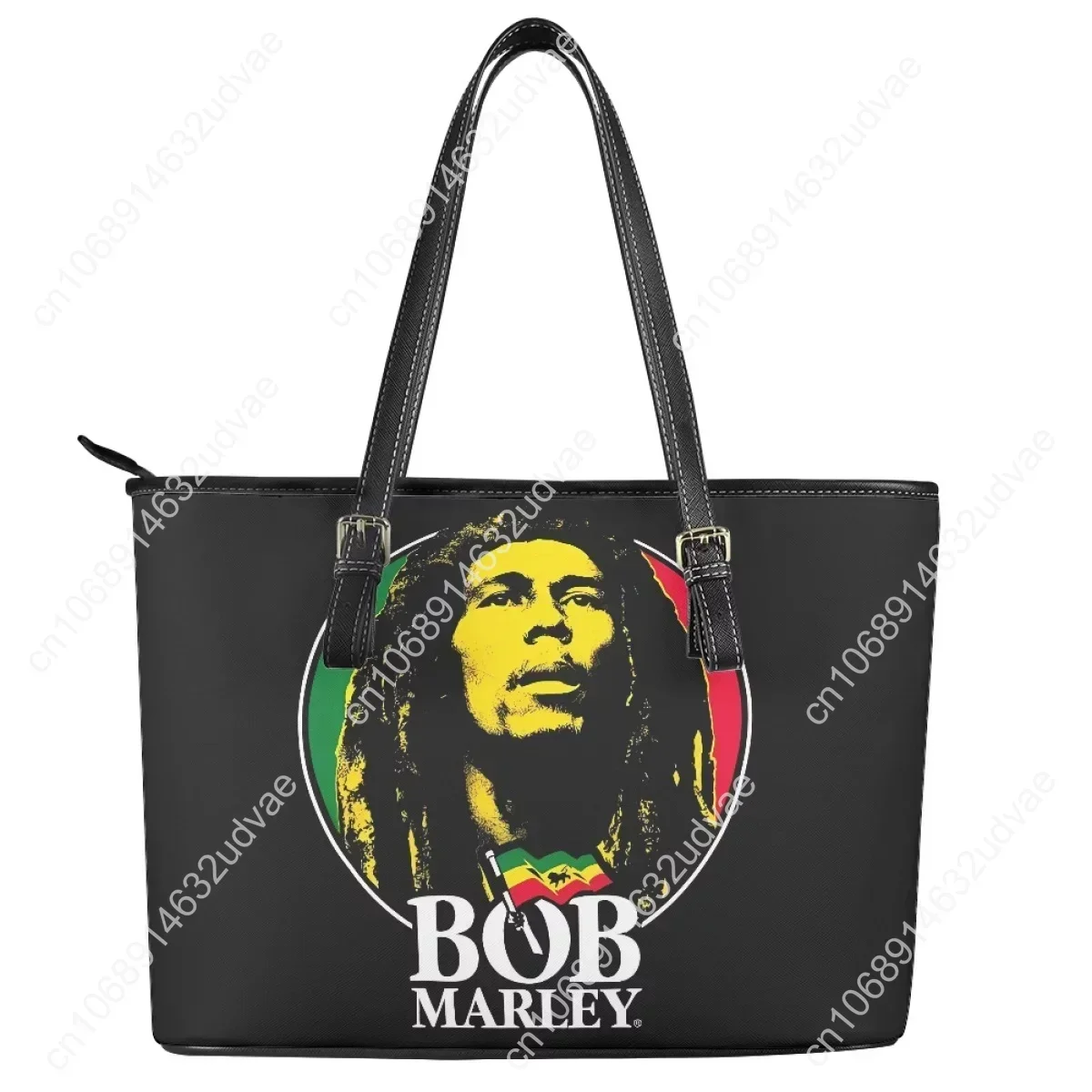 Bob Marley Bags for Women Jamaican Rock Singer Ladies Tote Bag Durable Handle PU Leather Zipper Shoulder Sac De Luxe Femme 2023