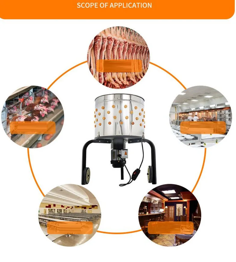 Stainless Steel Poultry Dehairing Machine Poultry Plucking Debris Collection Commercial Poultry Feather Plucking Chicken Plucker