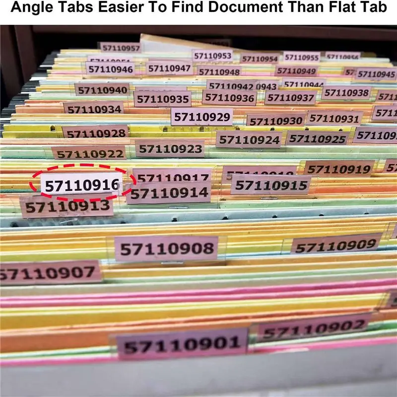 AT05-360 Sets File Document Tabs 2 Inch Hanging Folder Tabs And Multicolor Inserts For Quick Identification Of Hanging Files