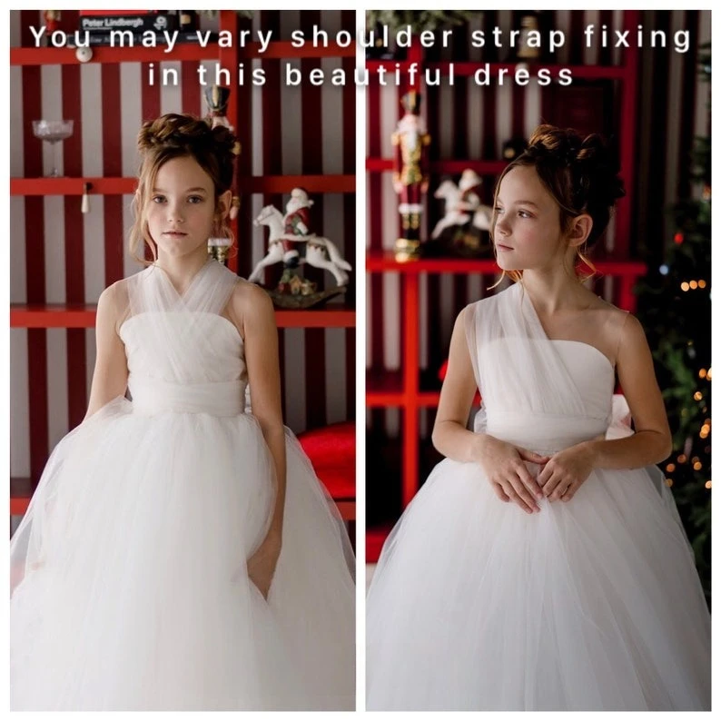 Rustic Flower Girl Dress Tulle Tutu Toddler Princess Girl Wedding Dress Baby Tutu Birthday Dress Pageant Dresses for Girls