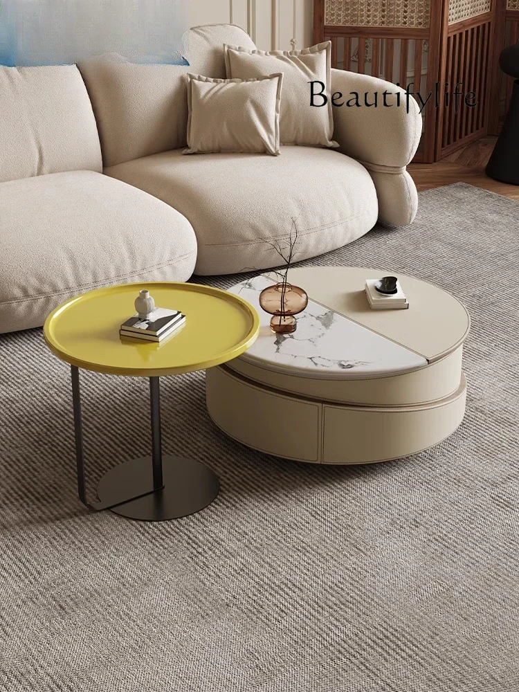X35 Italian Minimalist Rock Slab Size Coffee Table Living Room Home Light Luxury High Sense Versatile Designer New Coffee Table