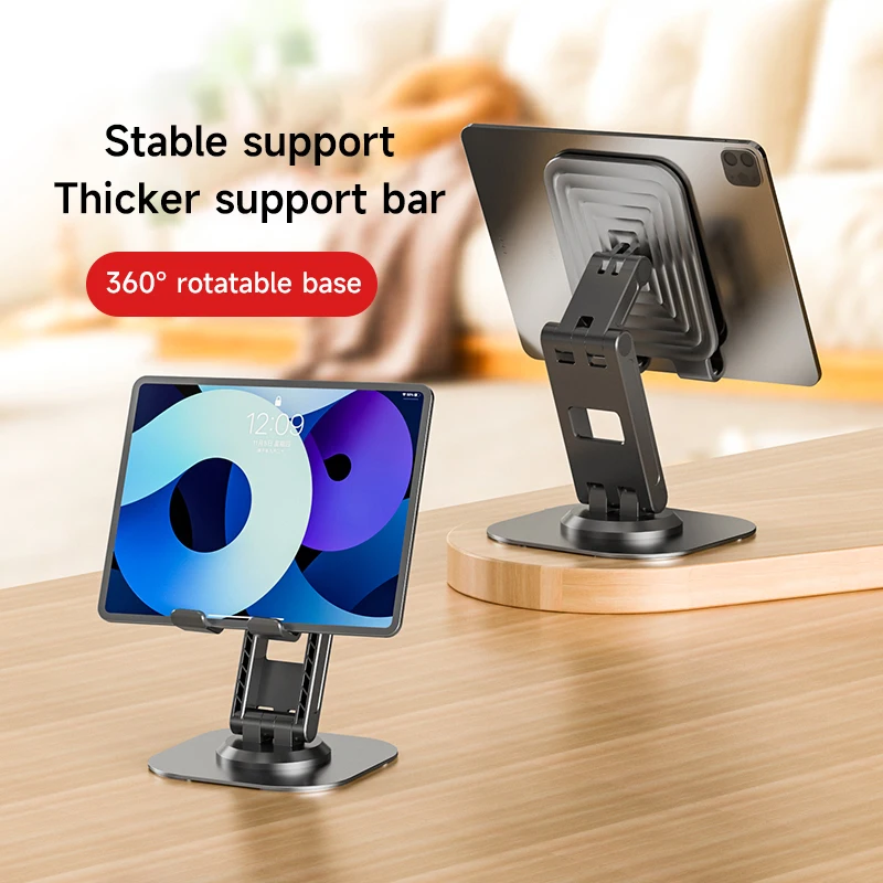 Foldable Metal Tablet Holder Mobile Phone Desktop Stand for iPad iPhone Samsung Desk Holder Adjustable Desk Smartphone Stand