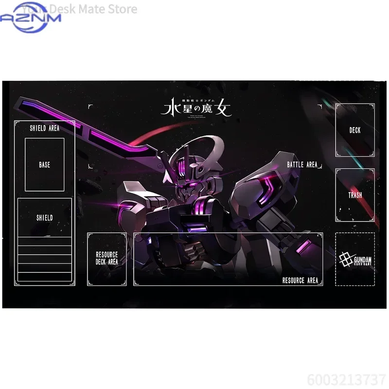 Anime Strike Freedom Gundam TCG Playmat Large Mousepad Rubber Non-Slip Trading Card Game Desk Mat with Game Zones for Table Gami