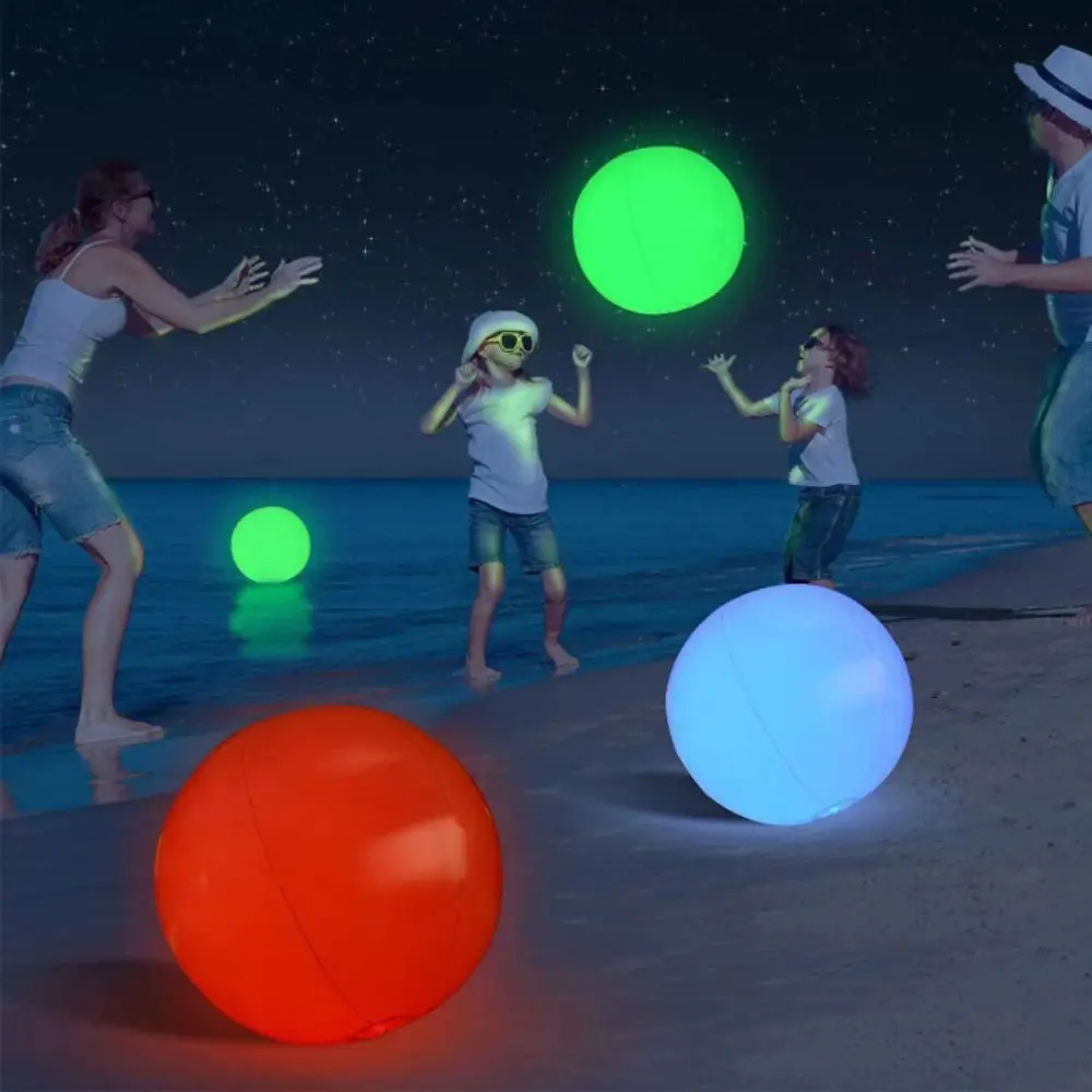 Color-Changing Lights Inflatable LED Ball Remote Control Waterproof Glow-In-The-Dark Beach Ball Large Size 16 Colors