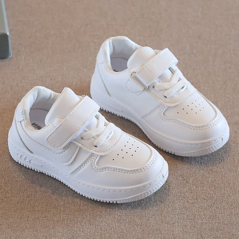 

Spring Autumn Kids Small Whiteboard Shoes Children Soft-soled Casual Shoes Children Low Top Sport Shoes Velcro Neutral Round Toe