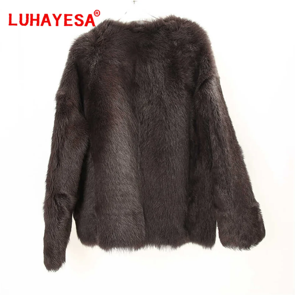 2024 Tuscany Shearling Fur Coat Women Winter Natural Fur Clothes 100% Real Fur Overcoat