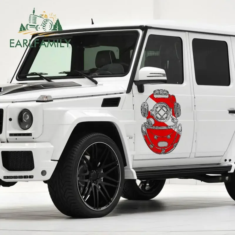 EARLFAMILY 43cm x 29.1cm For Scuba Diving Diver Helmet Car Stickers Vinyl Material Decal Occlusion Scratch For JDM SUV RV