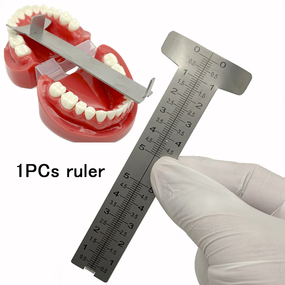 1pcs Dental Stainless steel Measuring Ruler Dental Gauge Papillameter Measuring Ruler Precision Measuring Lip Ruler