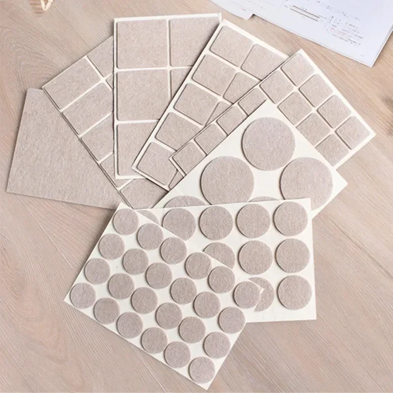 1 Set Thicken Self Adhesive Felt Chair Leg Pads Floor Protectors Furniture Legs Table Leg Covers Round Bottom Anti-slip Pads