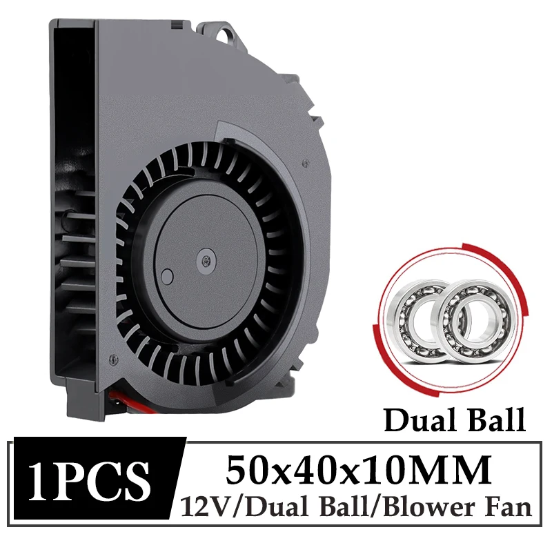 

1Pcs Gdstime DC 12V 5410 50mm Two Ball Bearing Brushless Cooling Fan 50x40x10MM 5CM Turbo Centrifugal Blower Fan