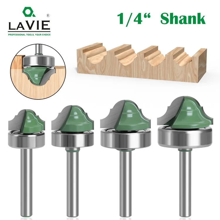 

LAVIE 1pc 6.35mm Shank Double Roman Ogee Edging Router Bit Bearing Wood Line Knife Milling Cutter For Wood Hobbing MC01180