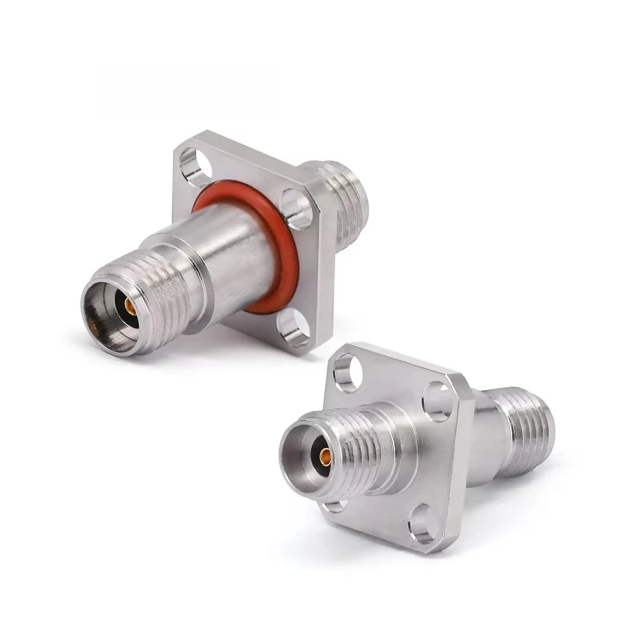 High Frequency Millimeter Wave 2.92mm Female to 2.92mm Female Adapter 4-Hole Flange Through-Wall 7mm DC 40GHz RF Adapters