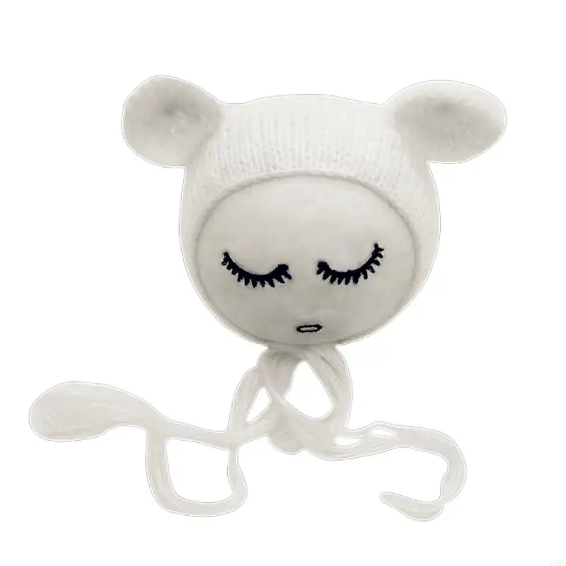 D55E Mohair Hat Cozy & Stylish Mohair Hat Newborn Baby Photography for Boys Girls