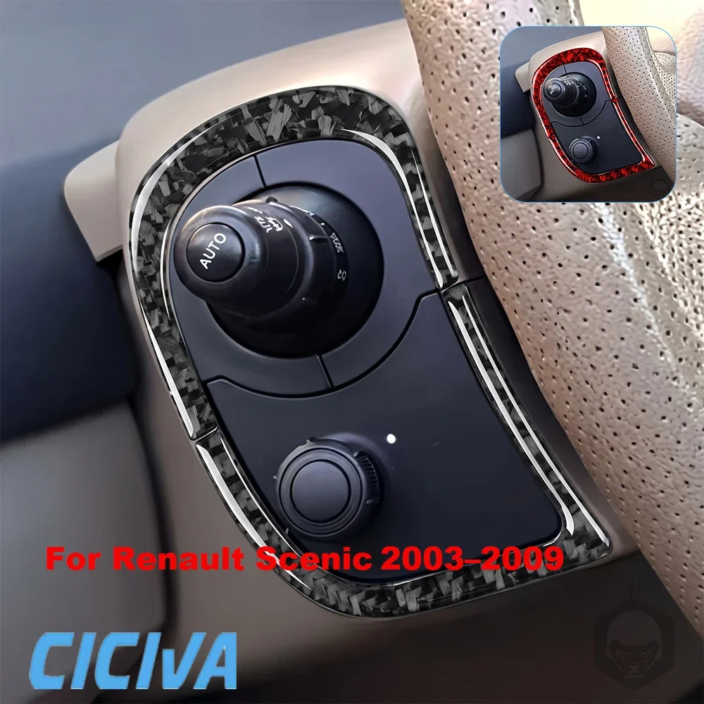 For Renault Scenic 2003 2004 2005 2006 2007 2008 2009 Forged Carbon Fiber Left Right Steering Wheel Trim Sporty Stickers