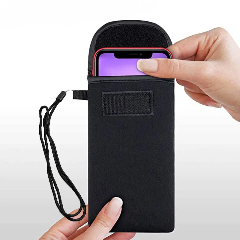 Funda de Neopreno para Teléfono de 6.2'-6.7' con Cordón para Llavero, Estuche Protector Portátil para Celular, Organizador