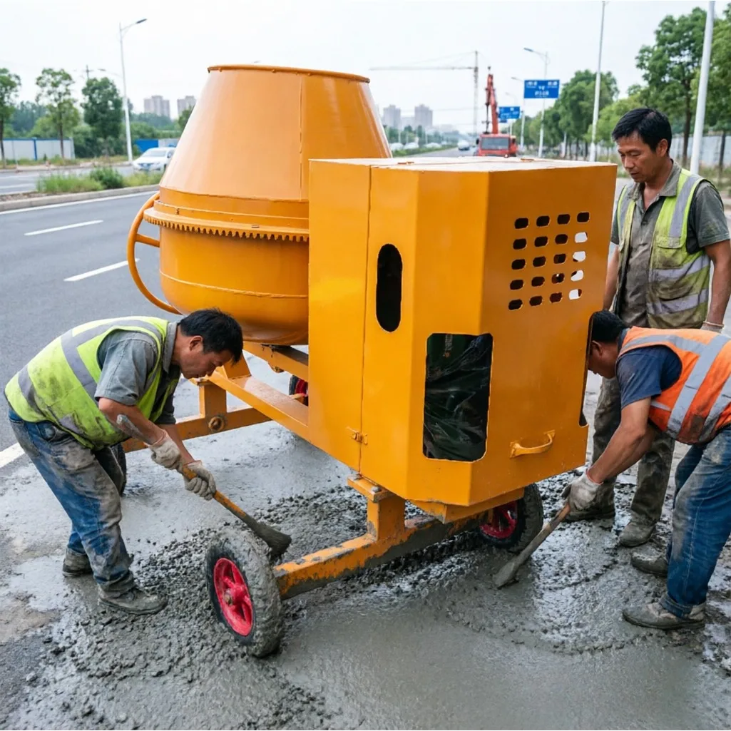Portable Concrete Mixer Tank Double Layer Reinforced Steel Plate Low Vibration Small Construction Site Mixing Equipment Hot Sale