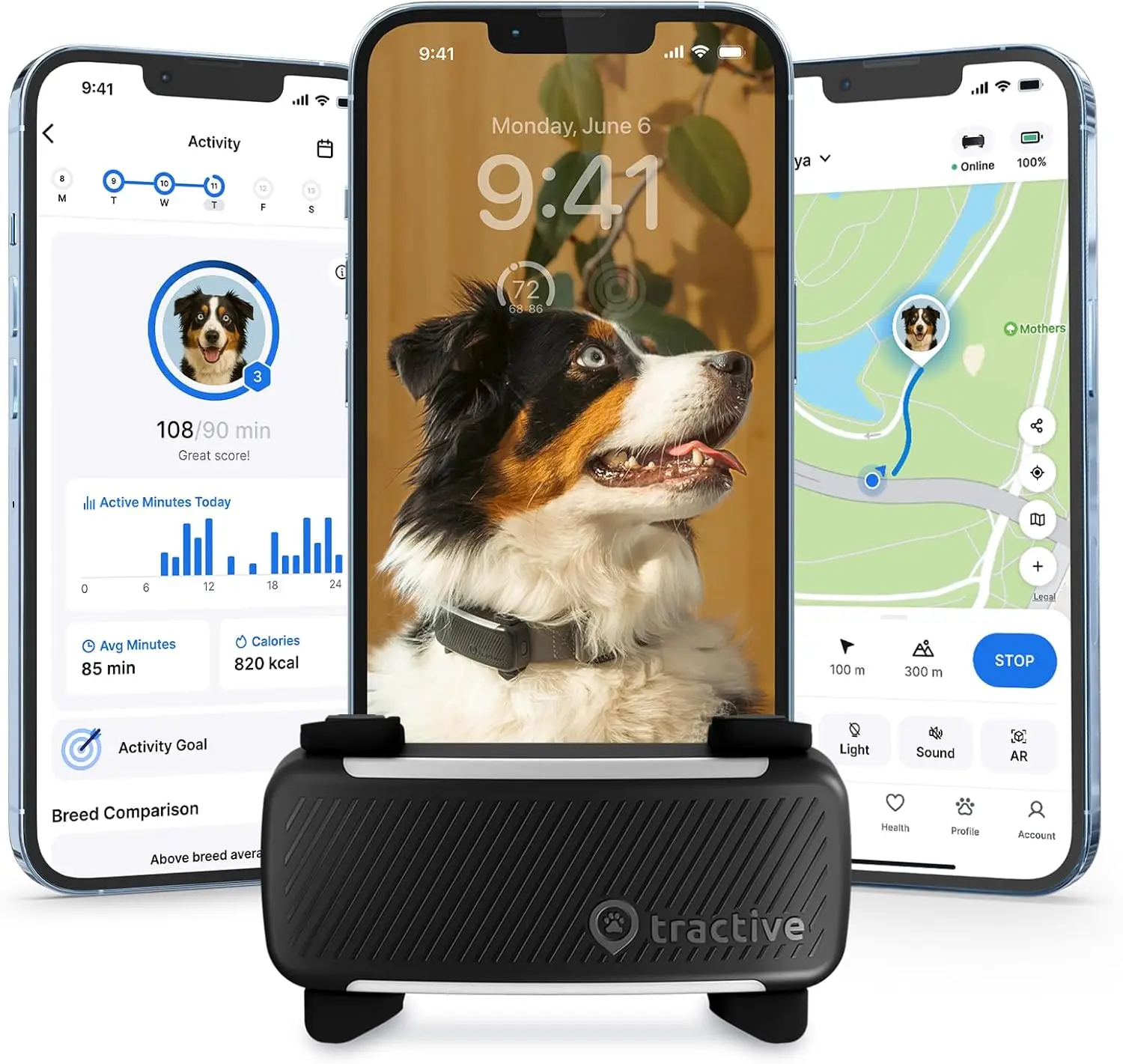 Smart GPS Dog Tracker with Live Tracking, Health Monitoring, and Virtual Fence for Pet Safety